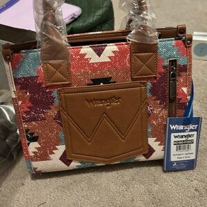 Wrangler Multicolor Aztec Tote with Tan Details